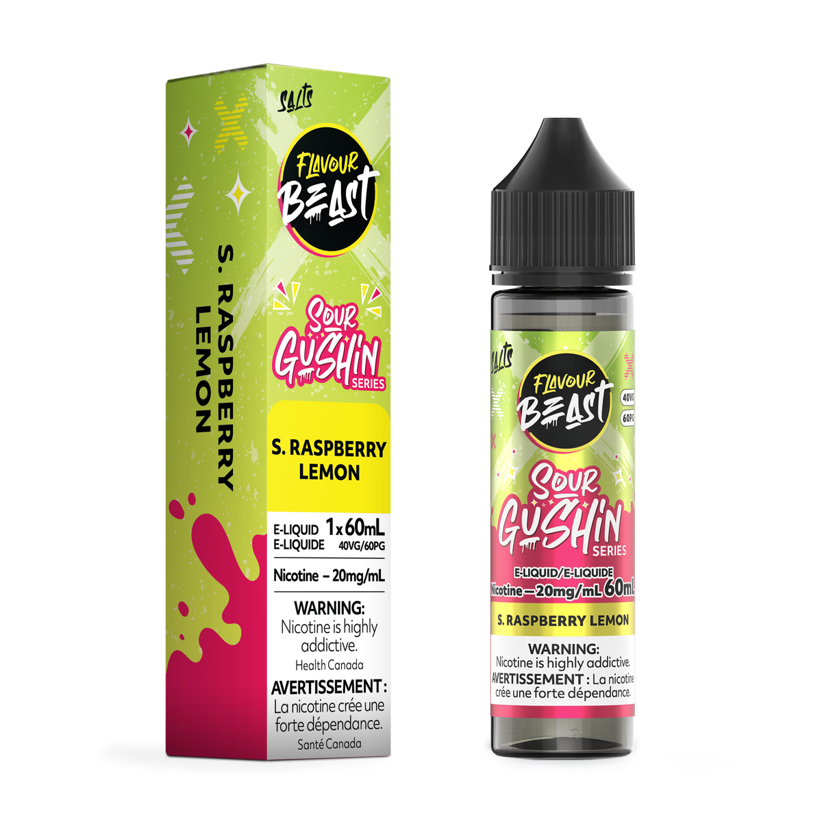 Flavour Beast E-Liquid - SOUR GUSHIN S. Raspberry Lemon (ON)