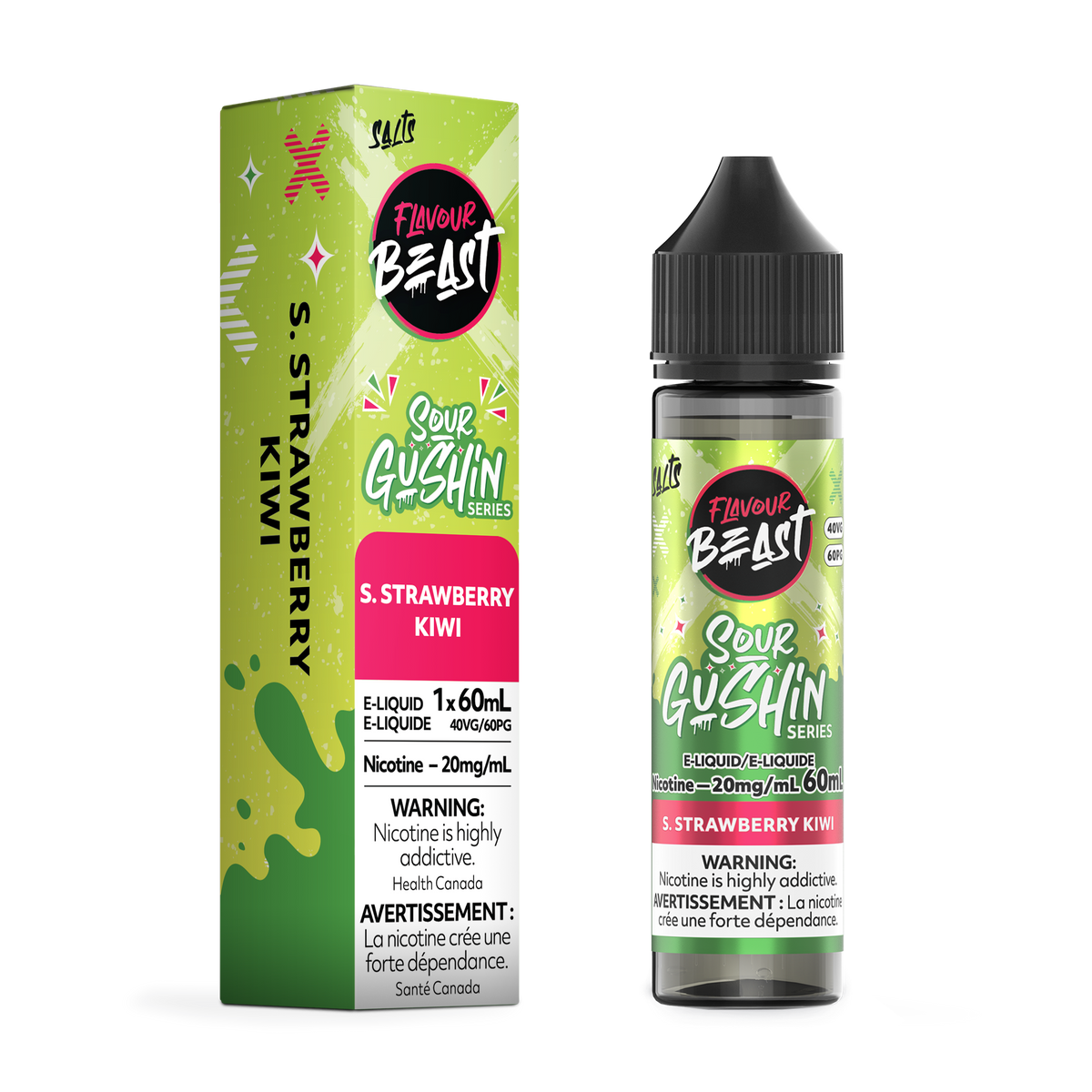 Flavour Beast E-Liquid - SOUR GUSHIN S. Strawberry Kiwi (ON)