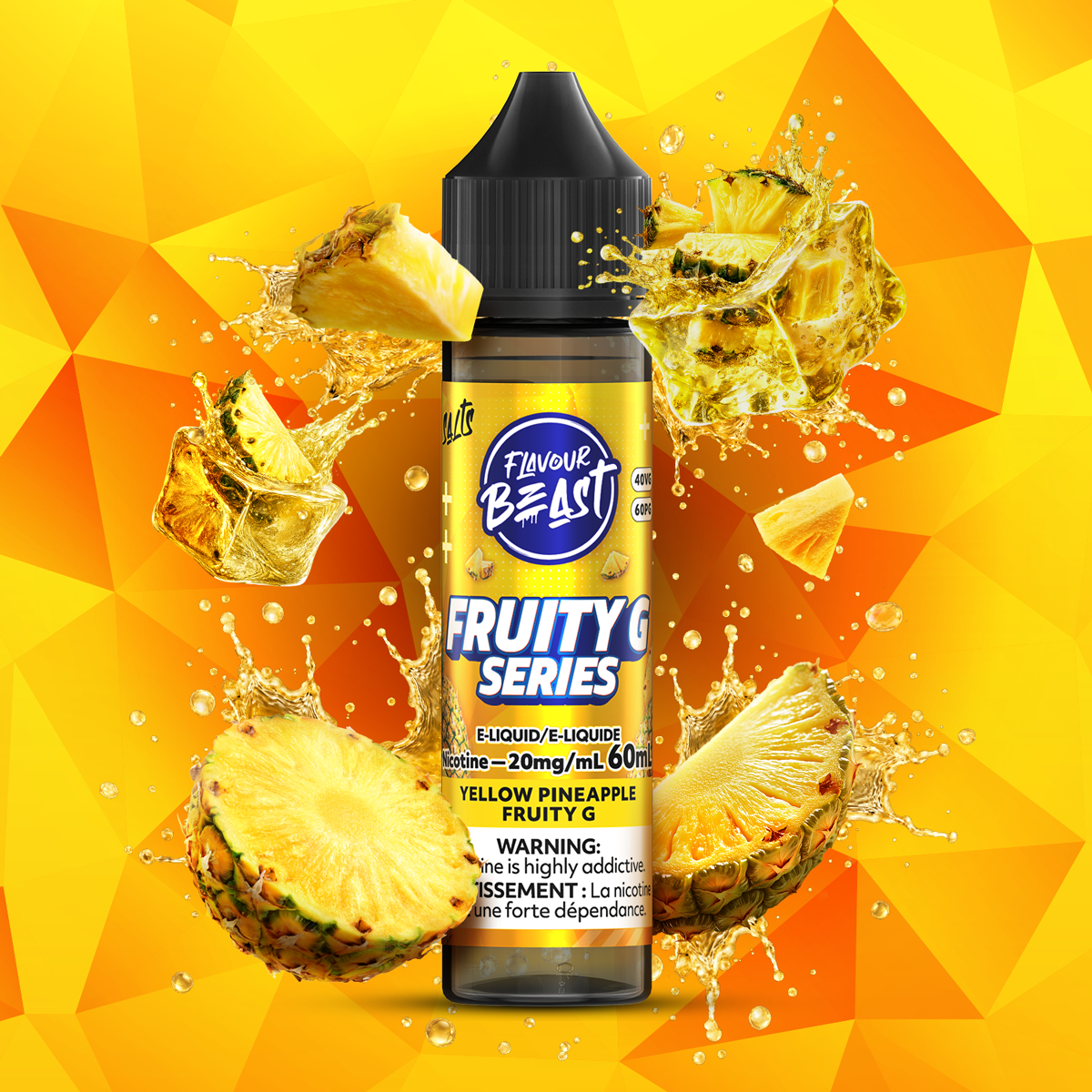 Flavour Beast E-liquid - Yellow Pineapple Fruity G - 20mg/mL (60mL)