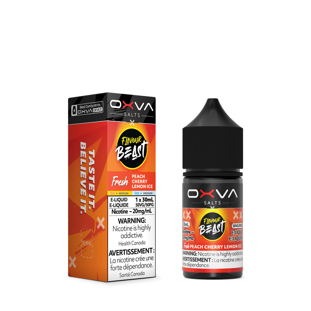 Flavour Beast x OXVA E-liquid - Fresh Peach Cherry Lemon Ice