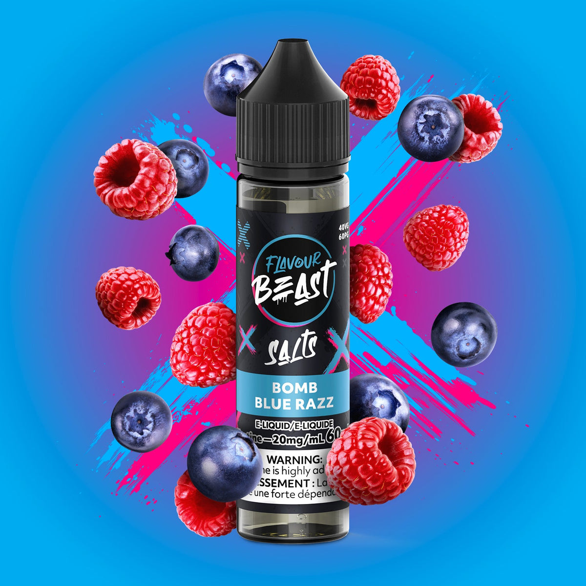 Bomb Blue Razz - Flavour Beast E-Liquid  - 20mg/mL (60mL)