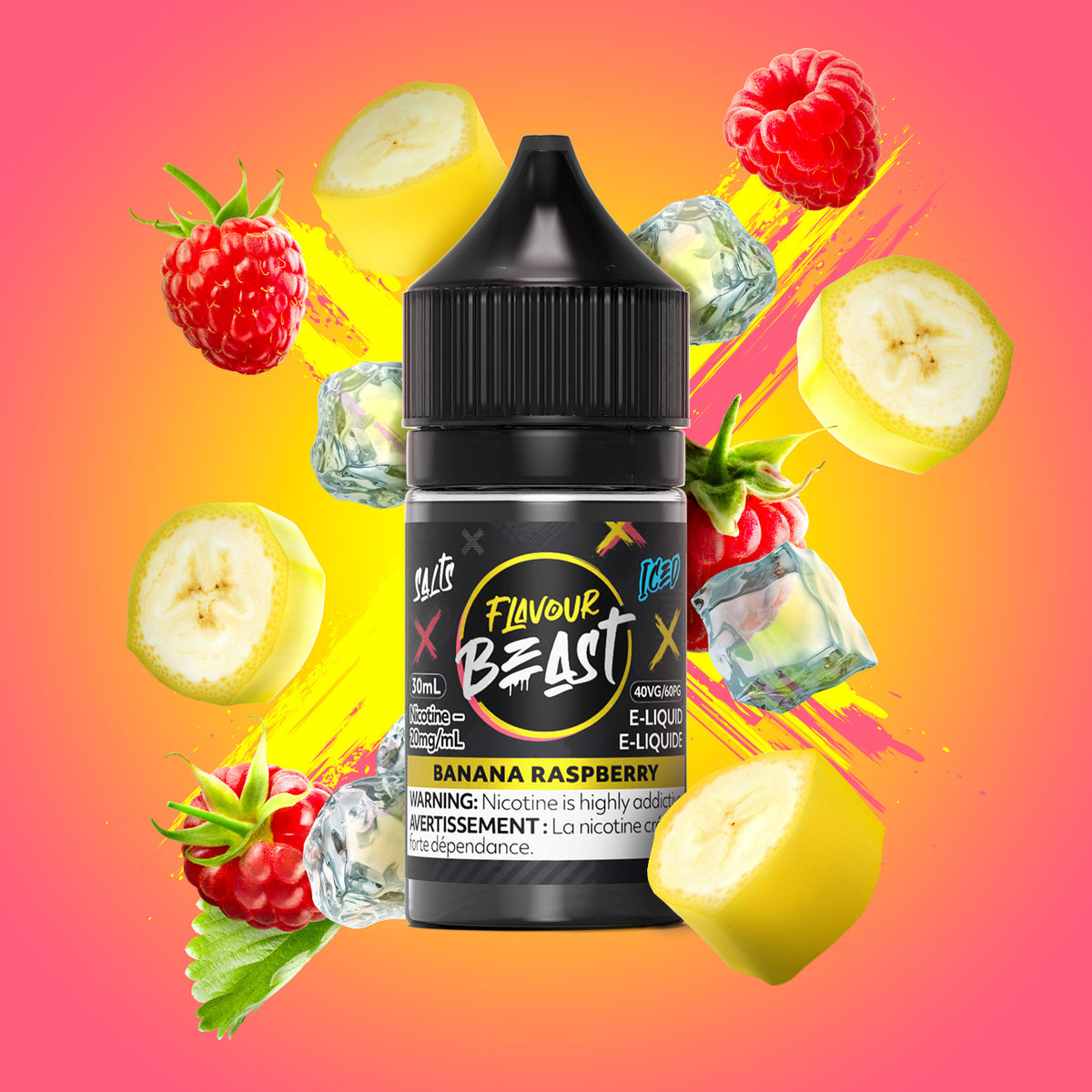 Flavour Beast E-Liquid - Banana Raspberry Iced (ON)