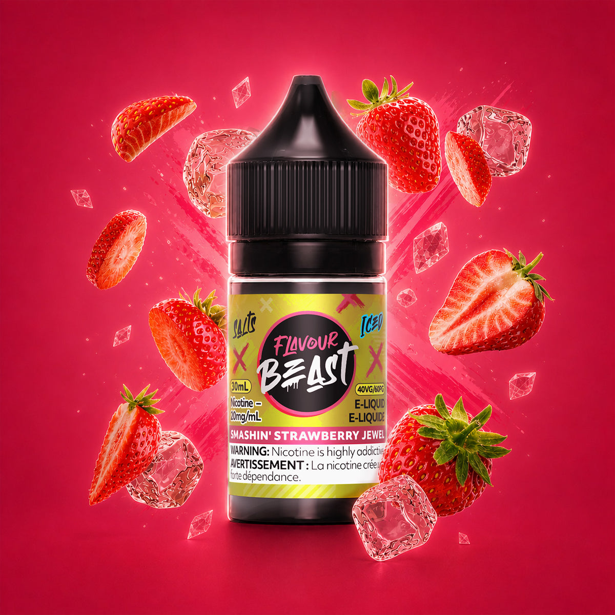 Flavour Beast E-liquid - Smashin' Strawberry Jewel Iced (ON)