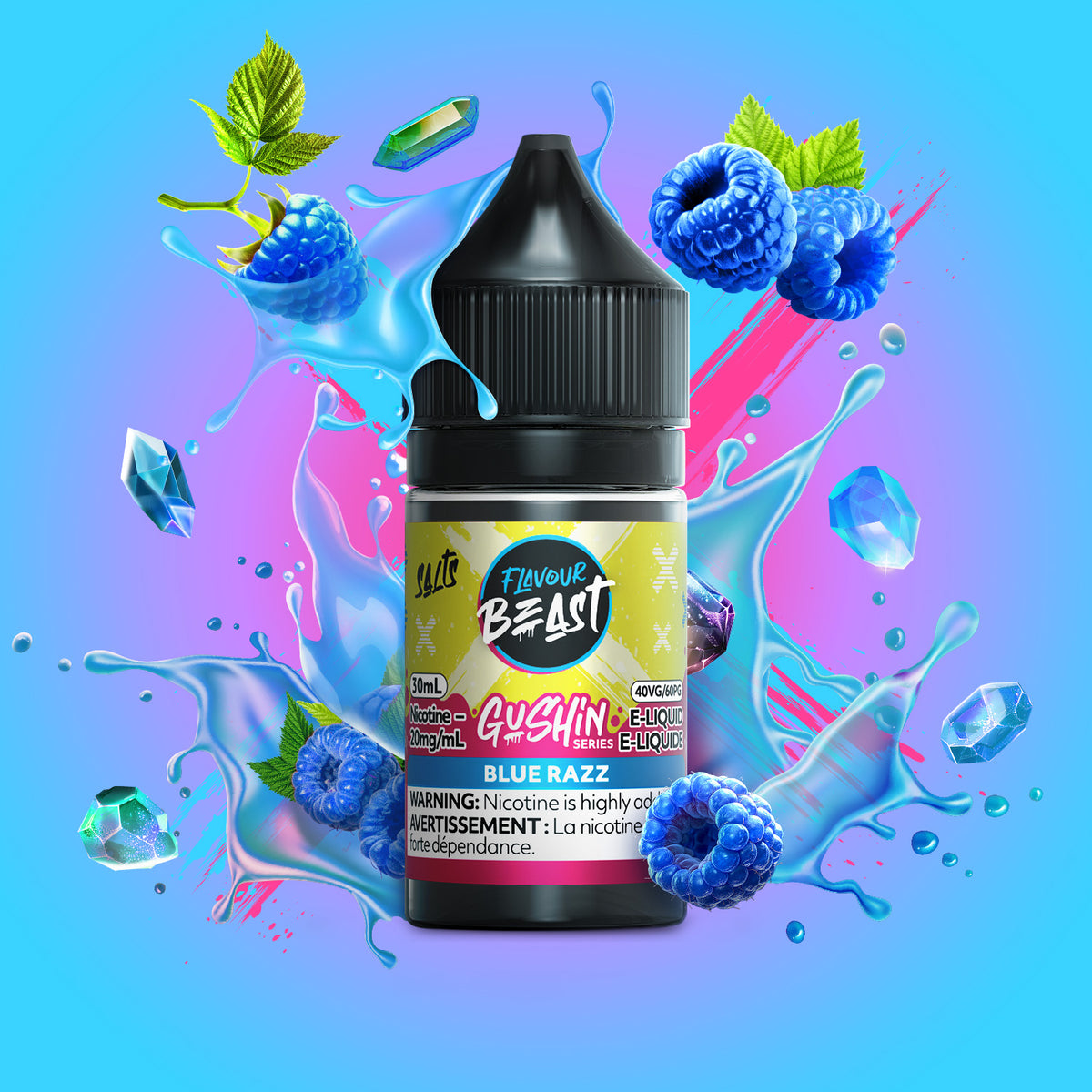 Flavour Beast E-Liquid - GUSHIN Blue Razz (ON)