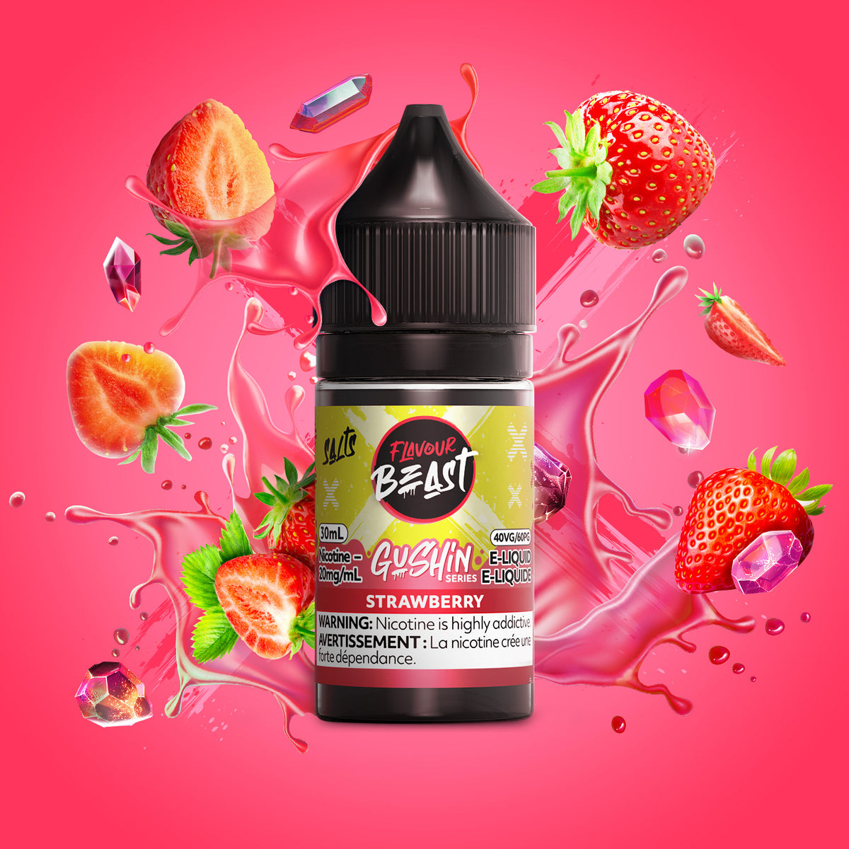 Flavour Beast E-Liquid - GUSHIN Strawberry (AB) - 20mg/mL (30mL)