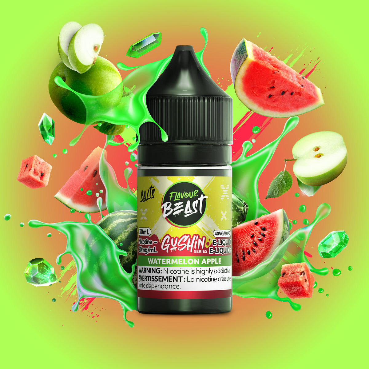 Flavour Beast E-Liquid - GUSHIN Watermelon Apple (MB)