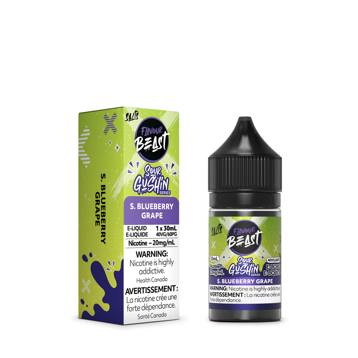 Flavour Beast E-Liquid - SOUR GUSHIN S. Blueberry Grape (MB)