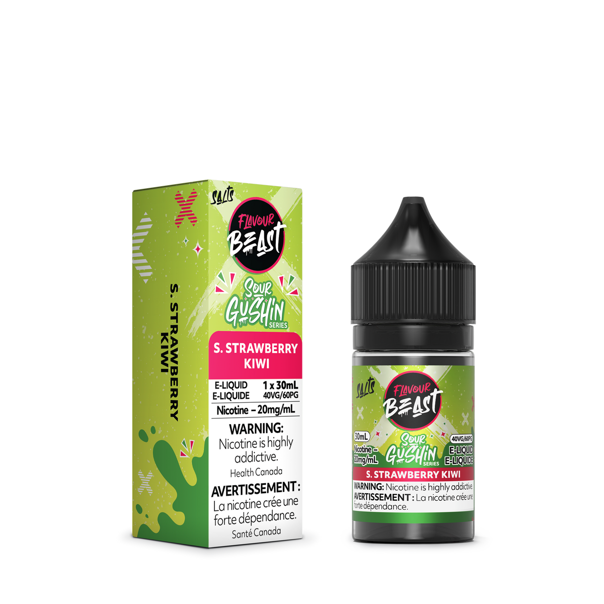 Flavour Beast E-Liquid - SOUR GUSHIN S. Strawberry Kiwi (MB)