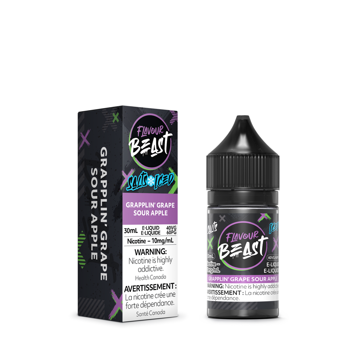 Flavour Beast E-Liquid - Grapplin' Grape Sour Apple Iced (AB)