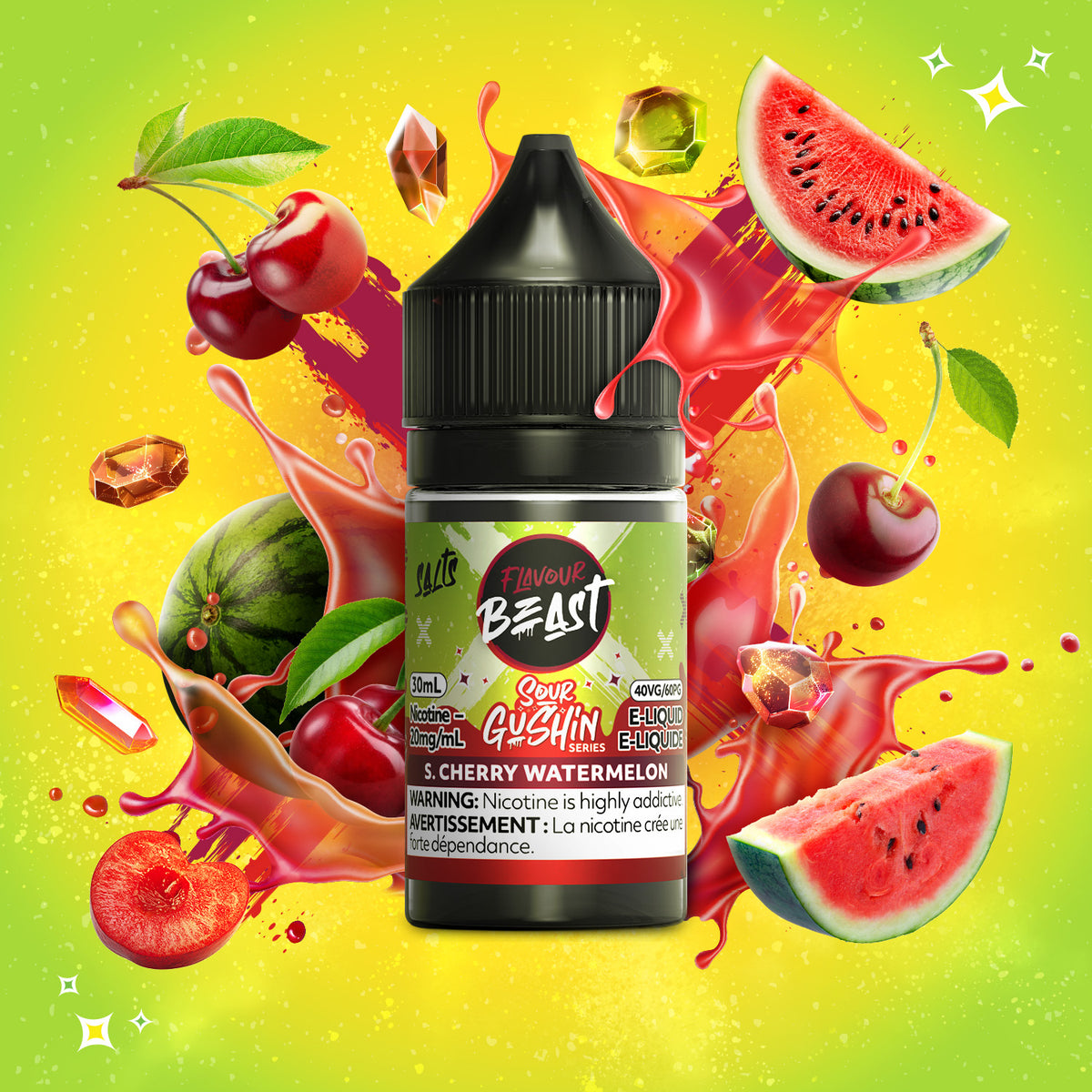 Flavour Beast E-Liquid - SOUR GUSHIN S. Cherry Watermelon (MB)