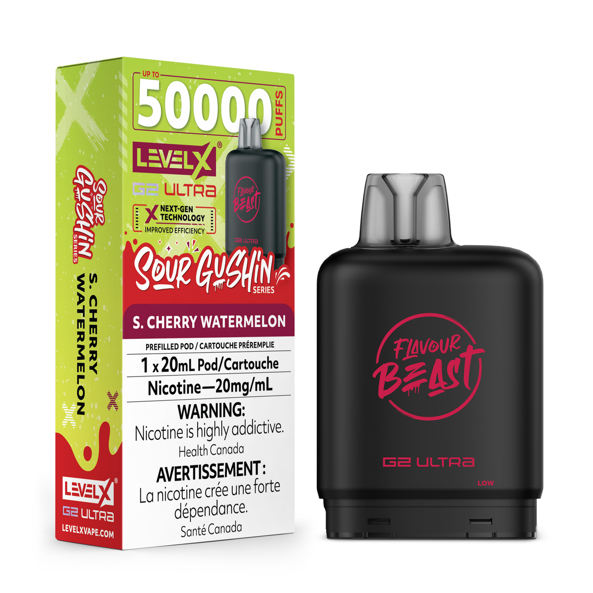 Level X G2 Ultra Pod - Sour Gushin S. Cherry Watermelon (ON)