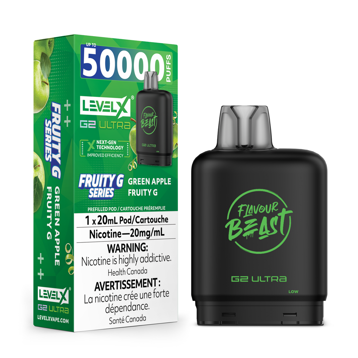 Level X G2 Ultra Pod - Green Apple Fruity G