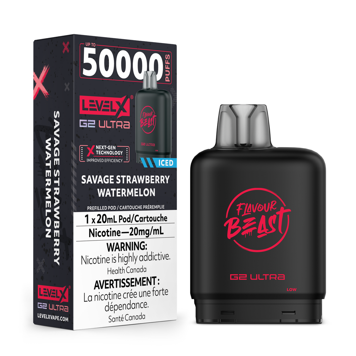 Level X G2 Ultra Pod - Savage Strawberry Watermelon Iced