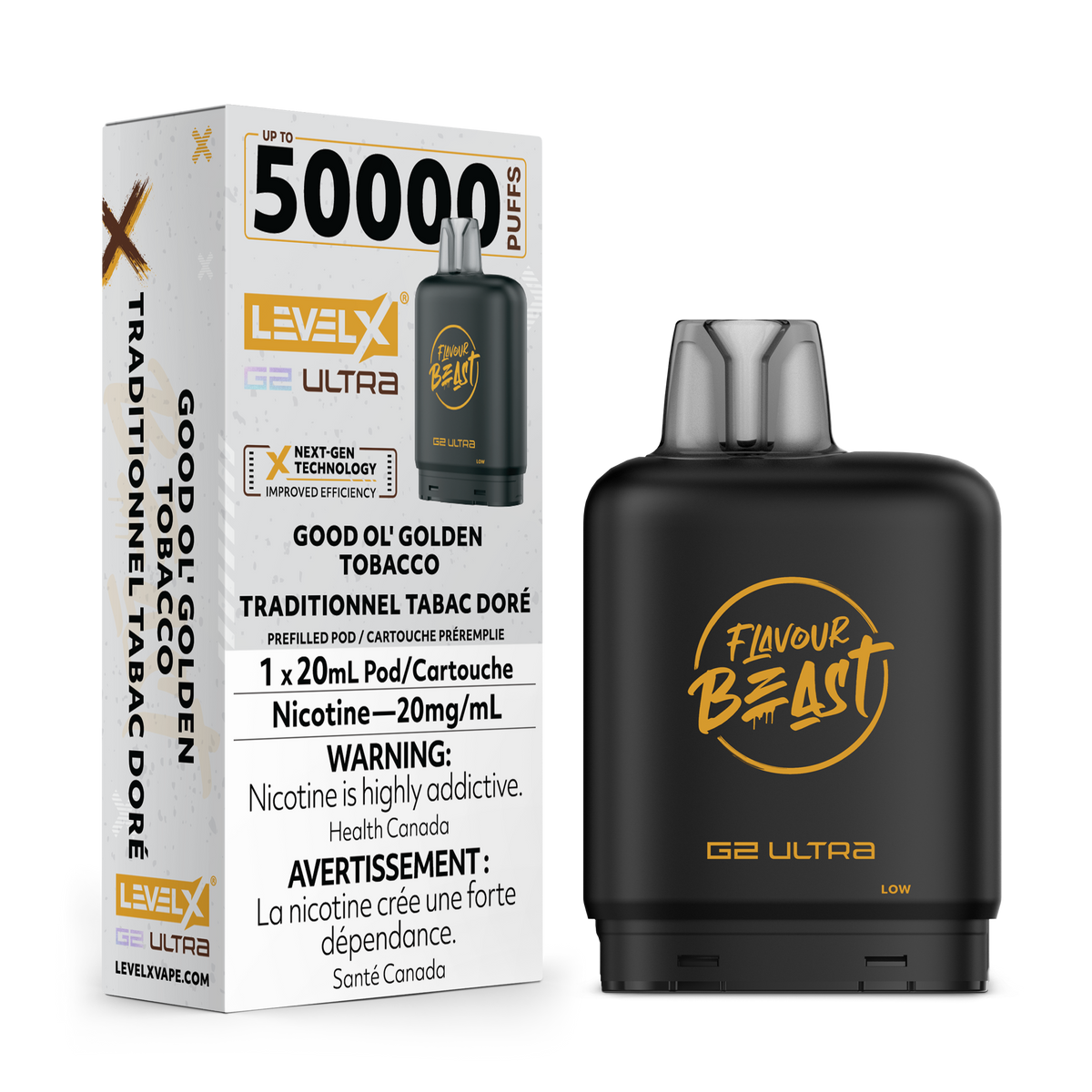 Buy Level X G2 Ultra Pod - Good Ol' Golden Tobacco Online