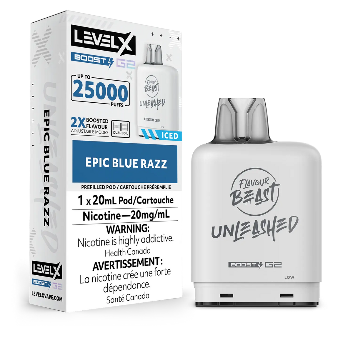 Level X Flavour Beast Boost G2 Pod - Unleashed Epic Blue Razz 