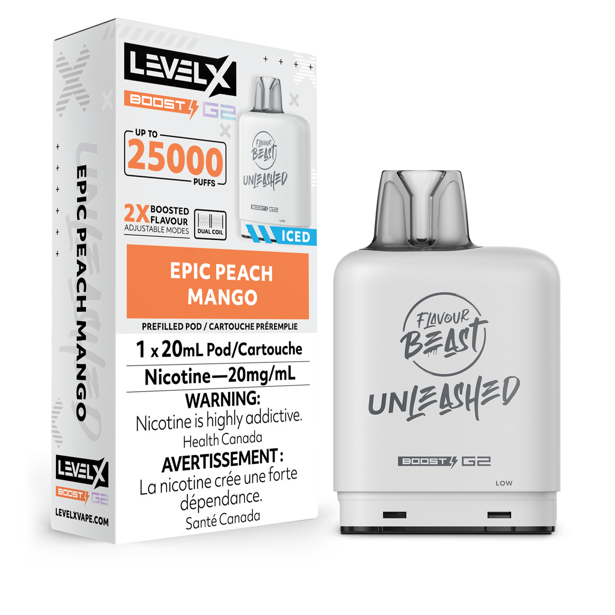 Level X Flavour Beast Boost G2 Pod - Unleashed Epic Peach Mango 
