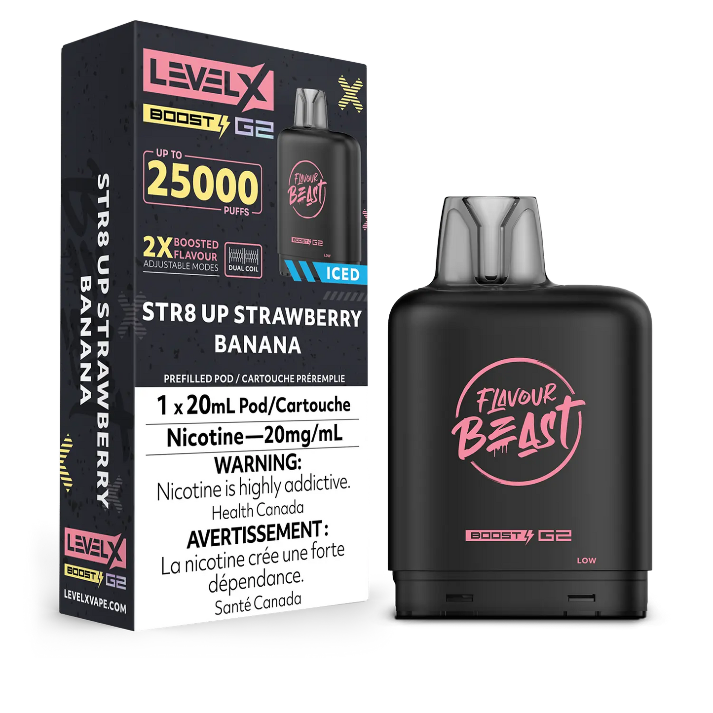 Level X Boost G2 Pod - STR8 Up Strawberry Banana Iced