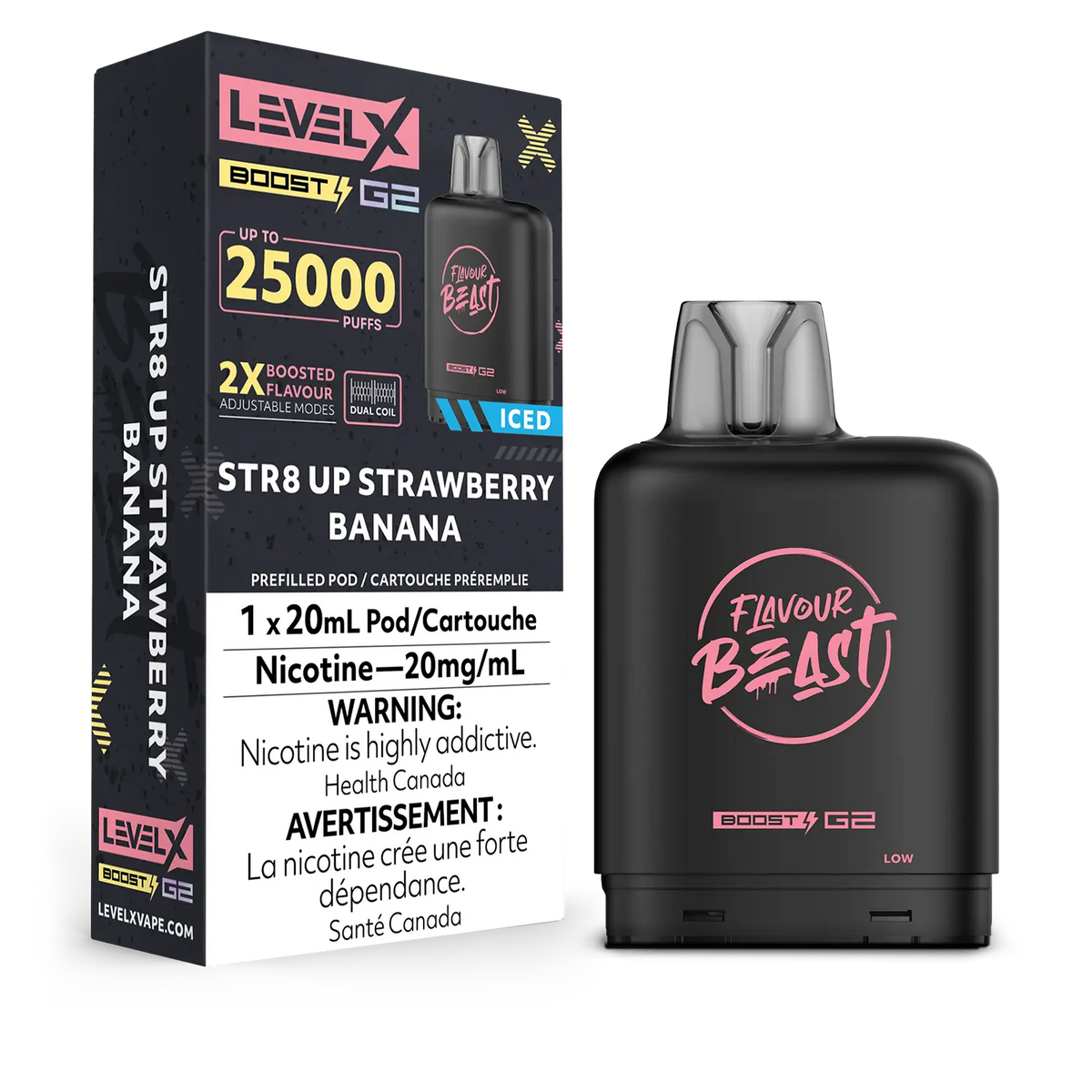 Level X Boost G2 Pod - STR8 Up Strawberry Banana Iced (MB)