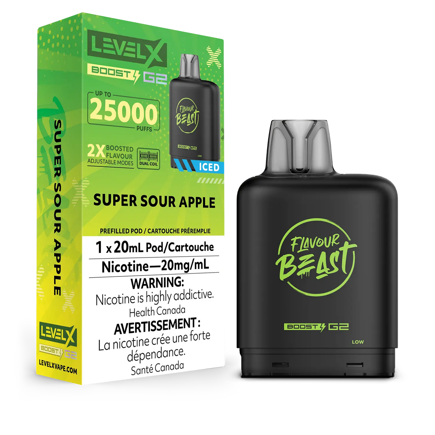 Level X Boost G2 Pod - Super Sour Apple Iced