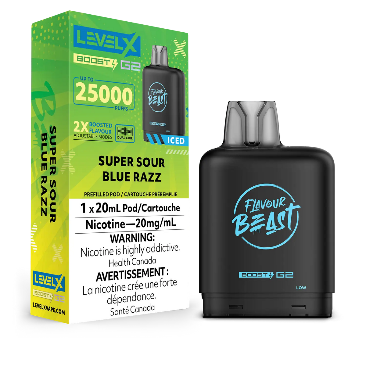 Level X Boost G2 Pod - Super Sour Blue Razz Iced