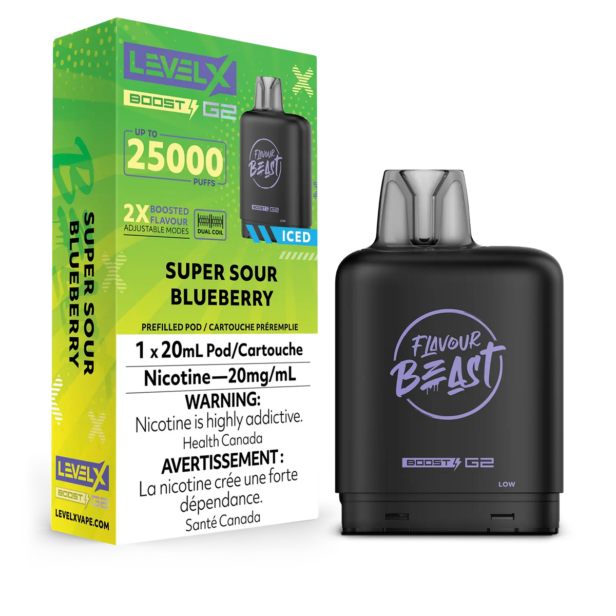 Level X Boost G2 Pod - Super Sour Blueberry Iced (MB)