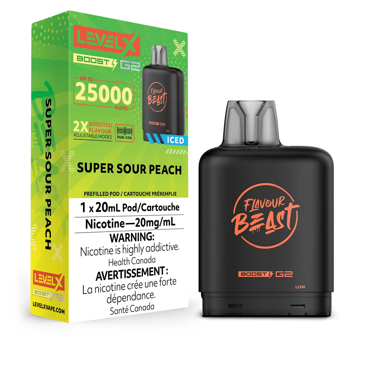 Level X Boost G2 Pod - Super Sour Peach Iced (MB)