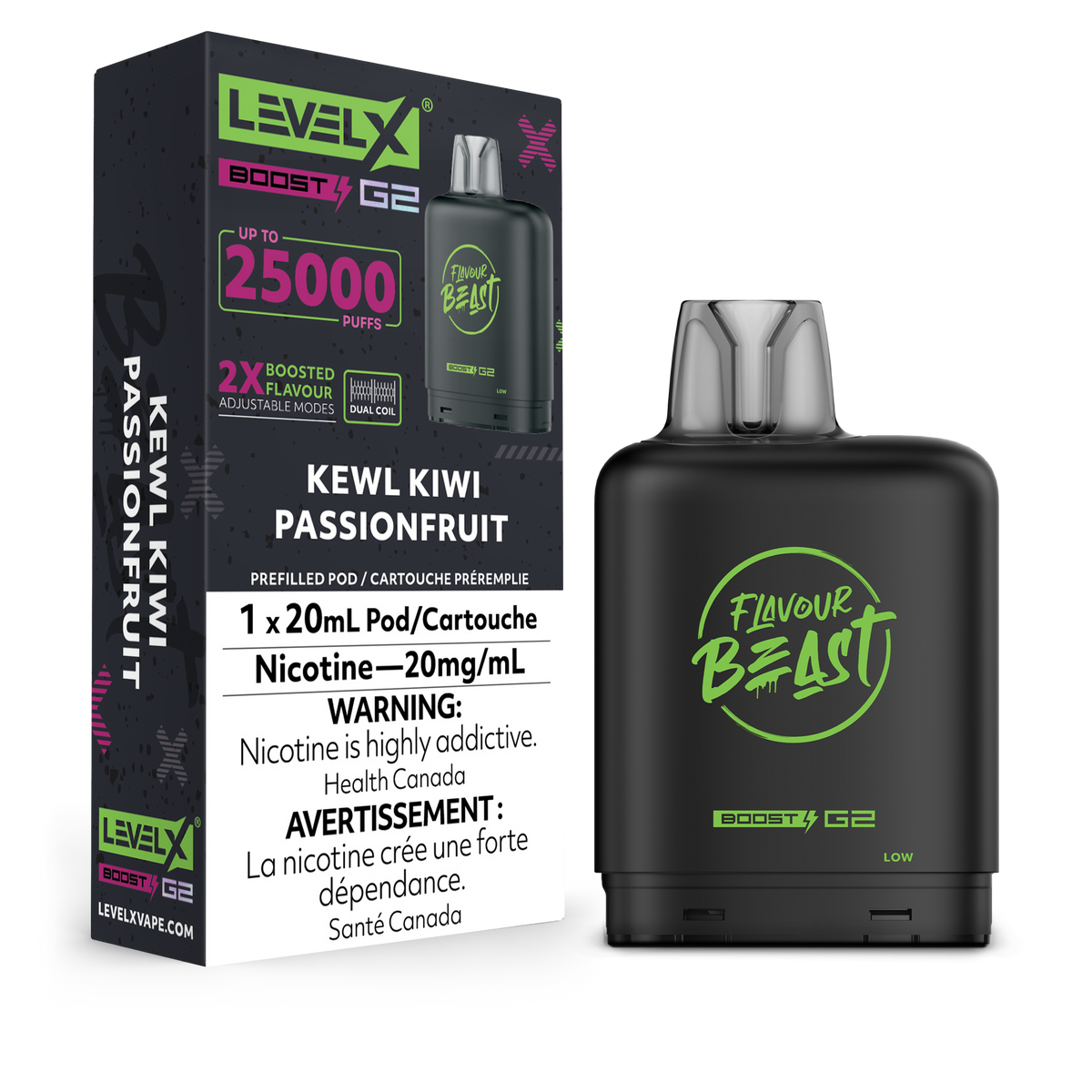 Level X Boost G2 Pod - Kewl Kiwi Passionfruit (AB)