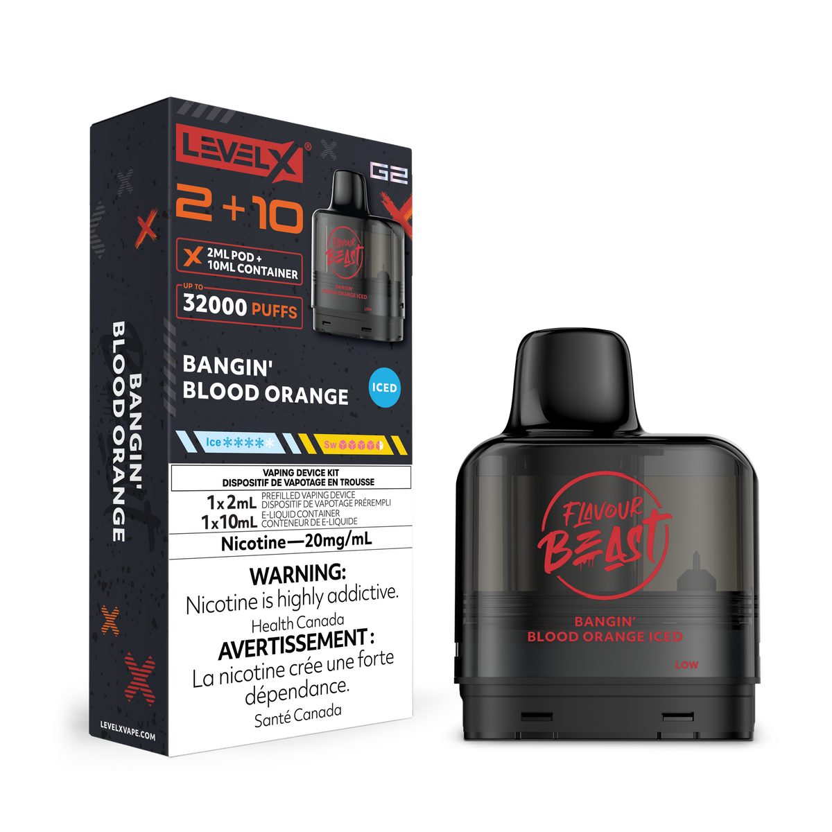 Level X G2 Pod 2+10ml - Bangin' Blood Orange Iced