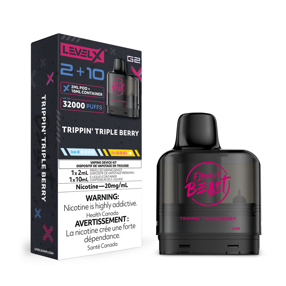 Level X G2 Pod 2+10ml - Trippin' Triple Berry
