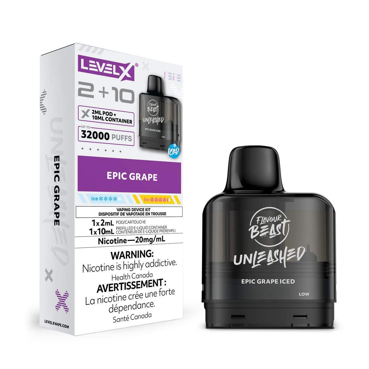 Level X G2 Pod 2+10ml Unleashed - Epic Grape Iced