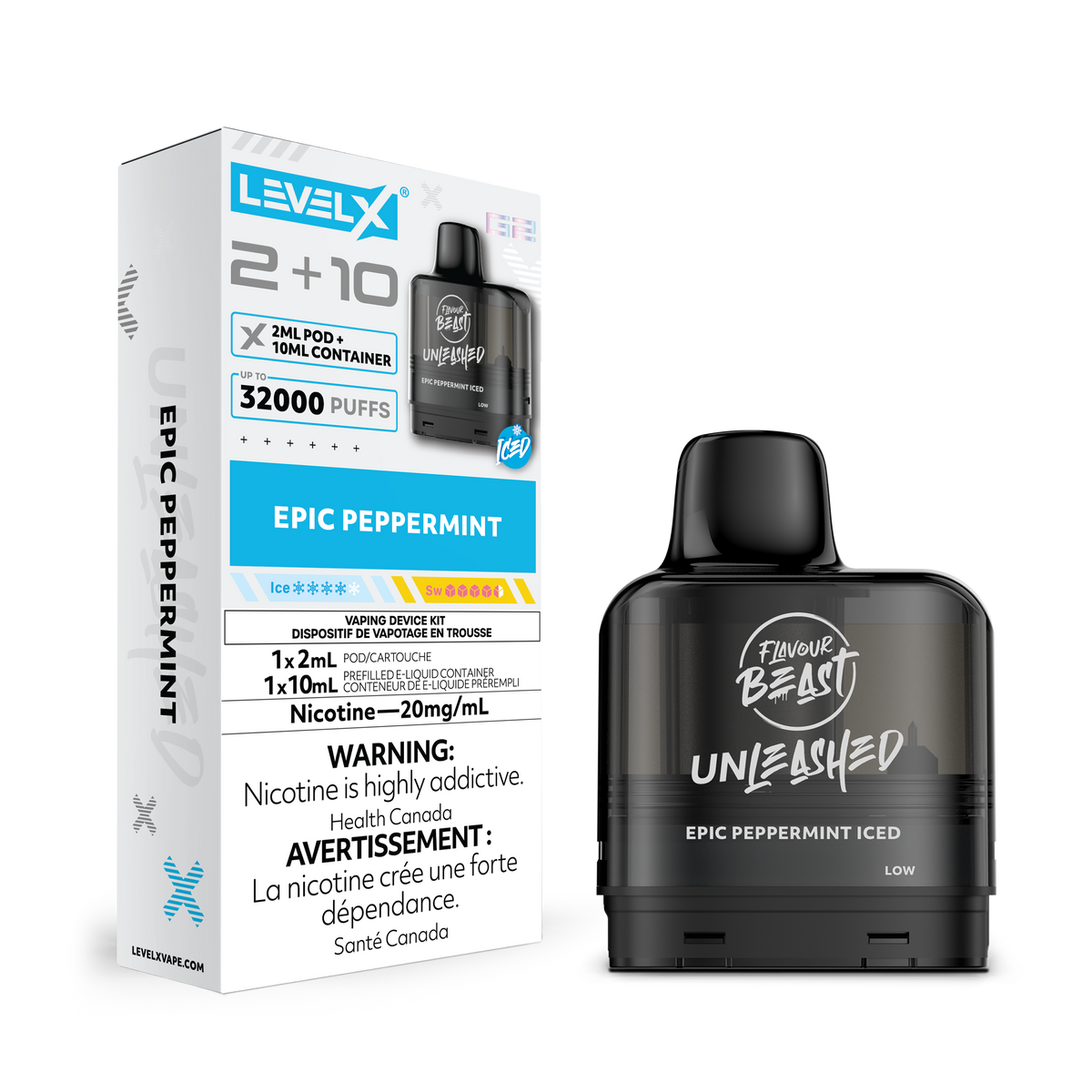 Level X G2 Pod 2+10ml Unleashed - Epic Peppermint Iced