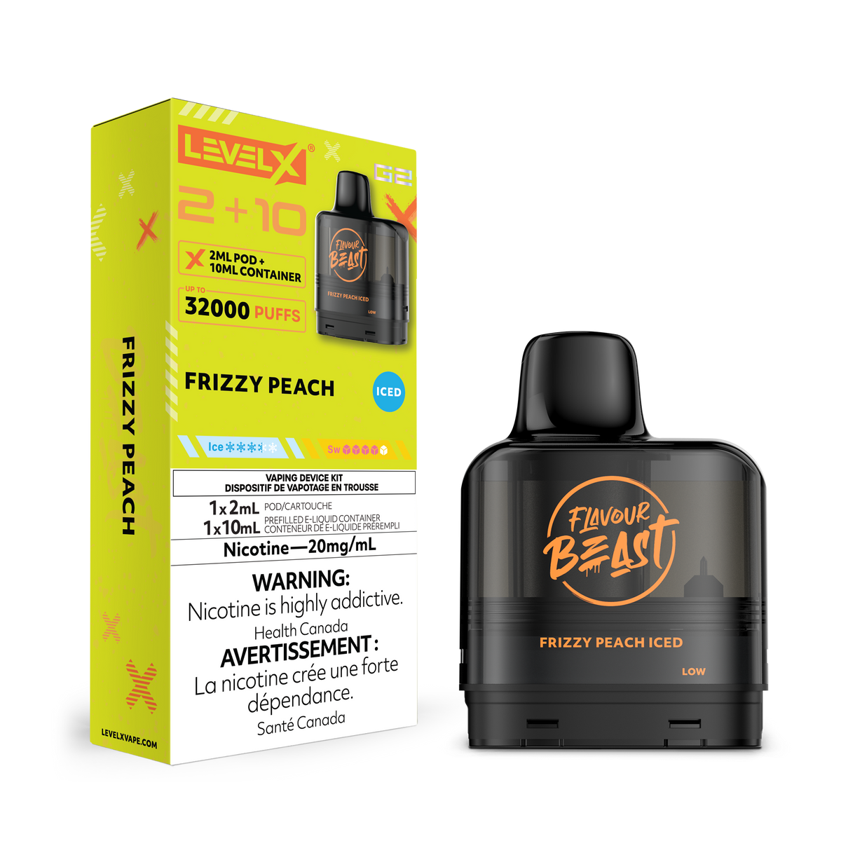 Level X G2 Pod 2+10ml - Frizzy Peach (Iced)