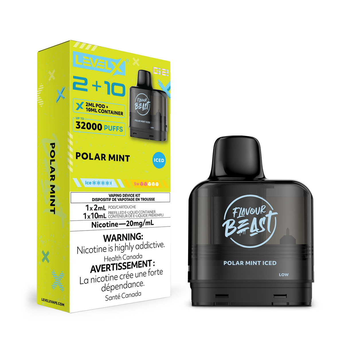 Level X G2 Pod 2+10ml - Polar Mint (Iced)