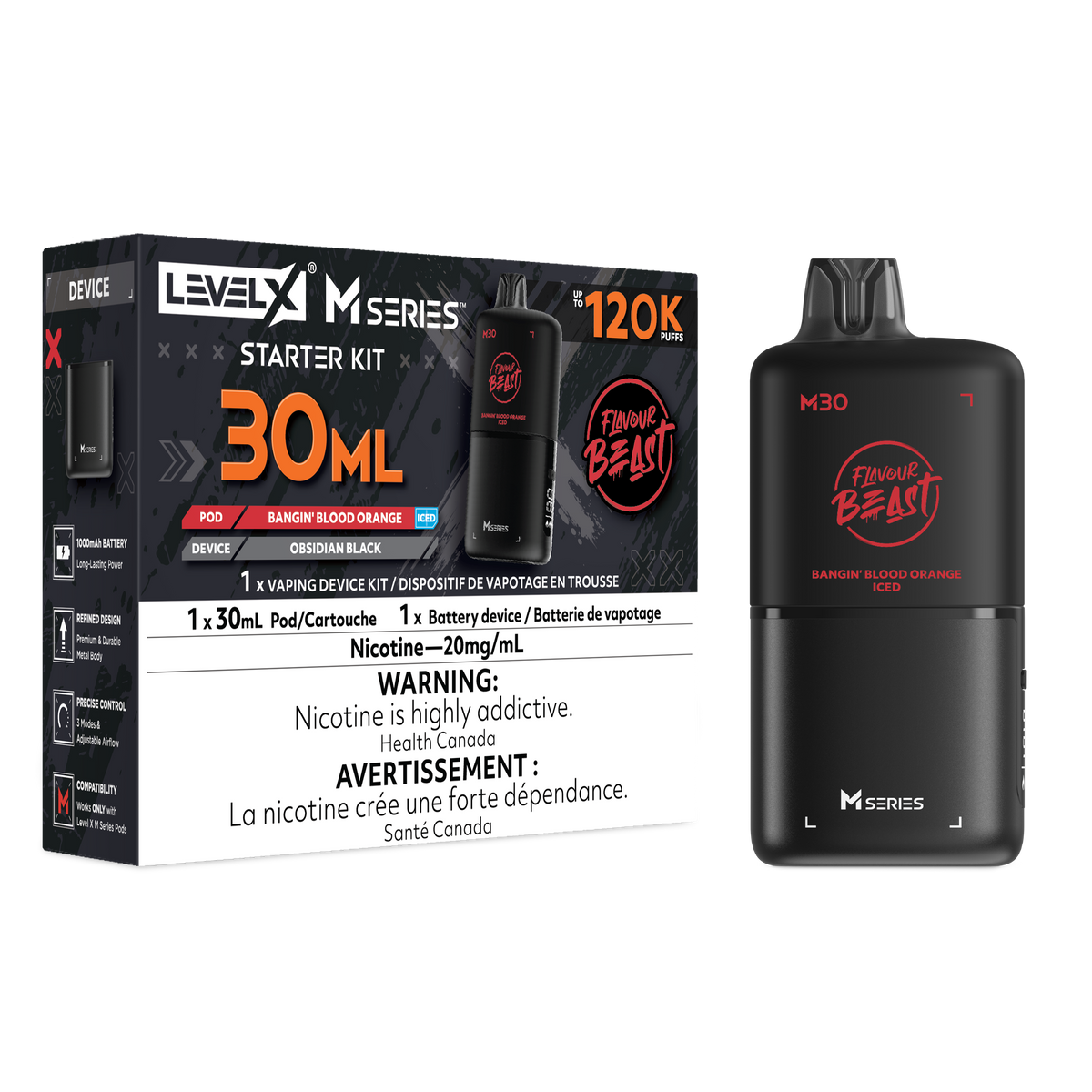 Level X FB M30 Series Starter Kit - Bangin' Blood Orange (Iced)