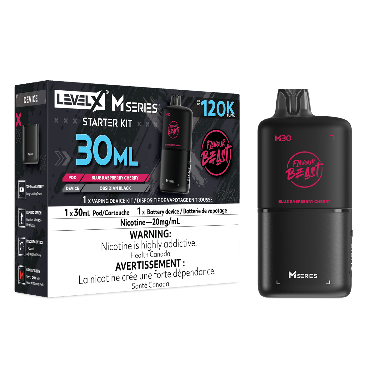 Level X FB M30 Series Starter Kit - Blue Raspberry Cherry
