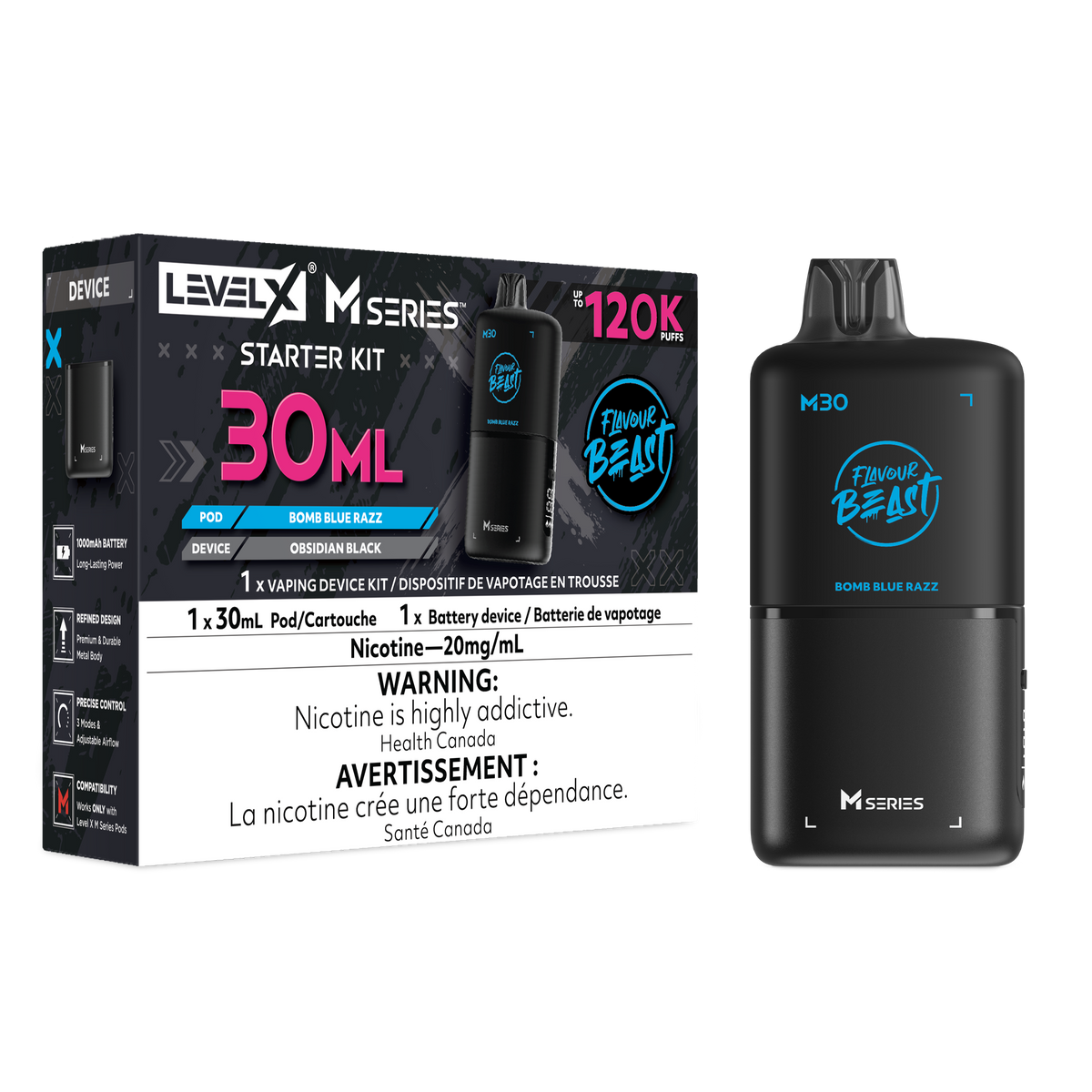 Level X FB M30 Series Starter Kit - Bomb Blue Razz (AB)