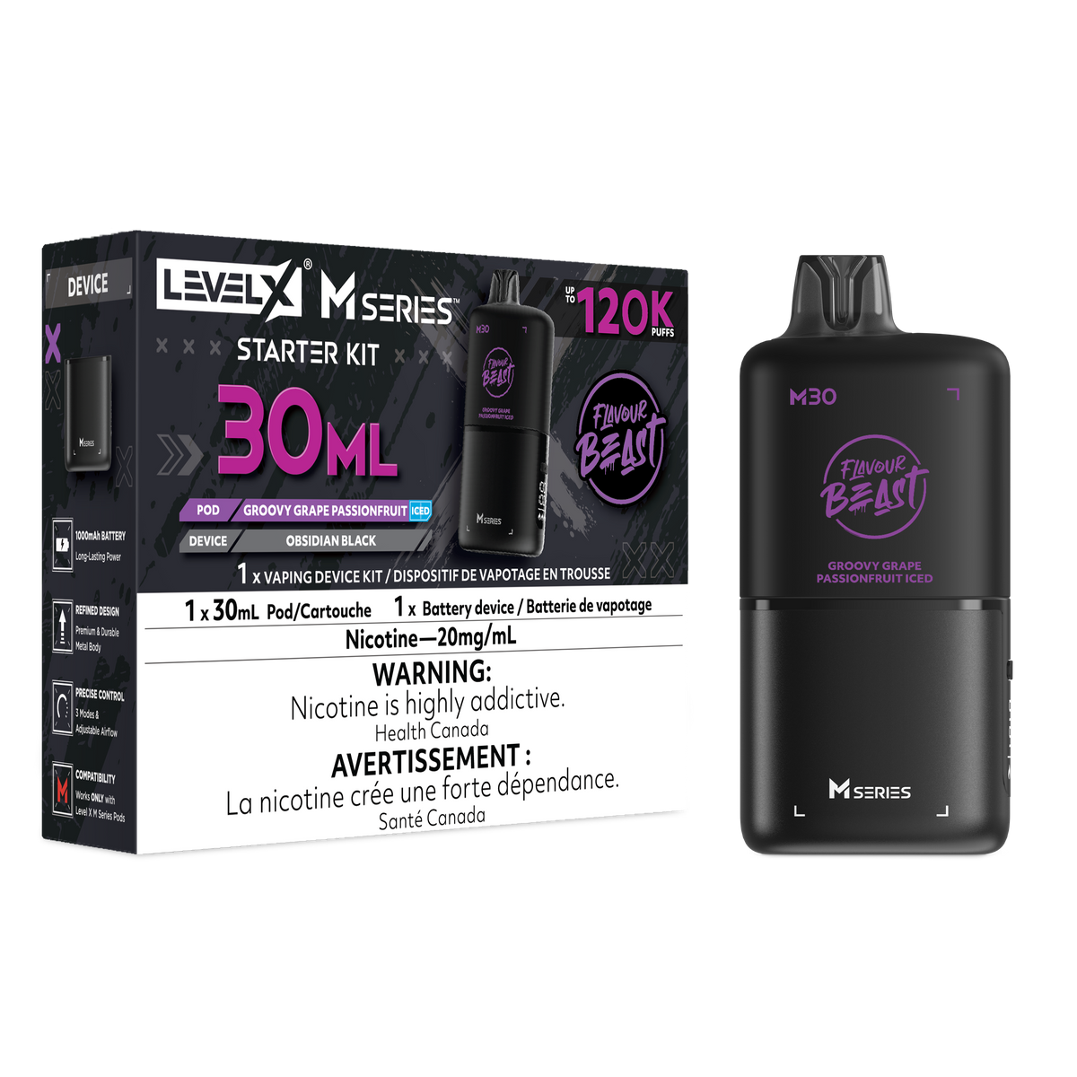 Level X FB M30 Series Starter Kit - Groovy Grape Passionfruit (Iced) (AB)