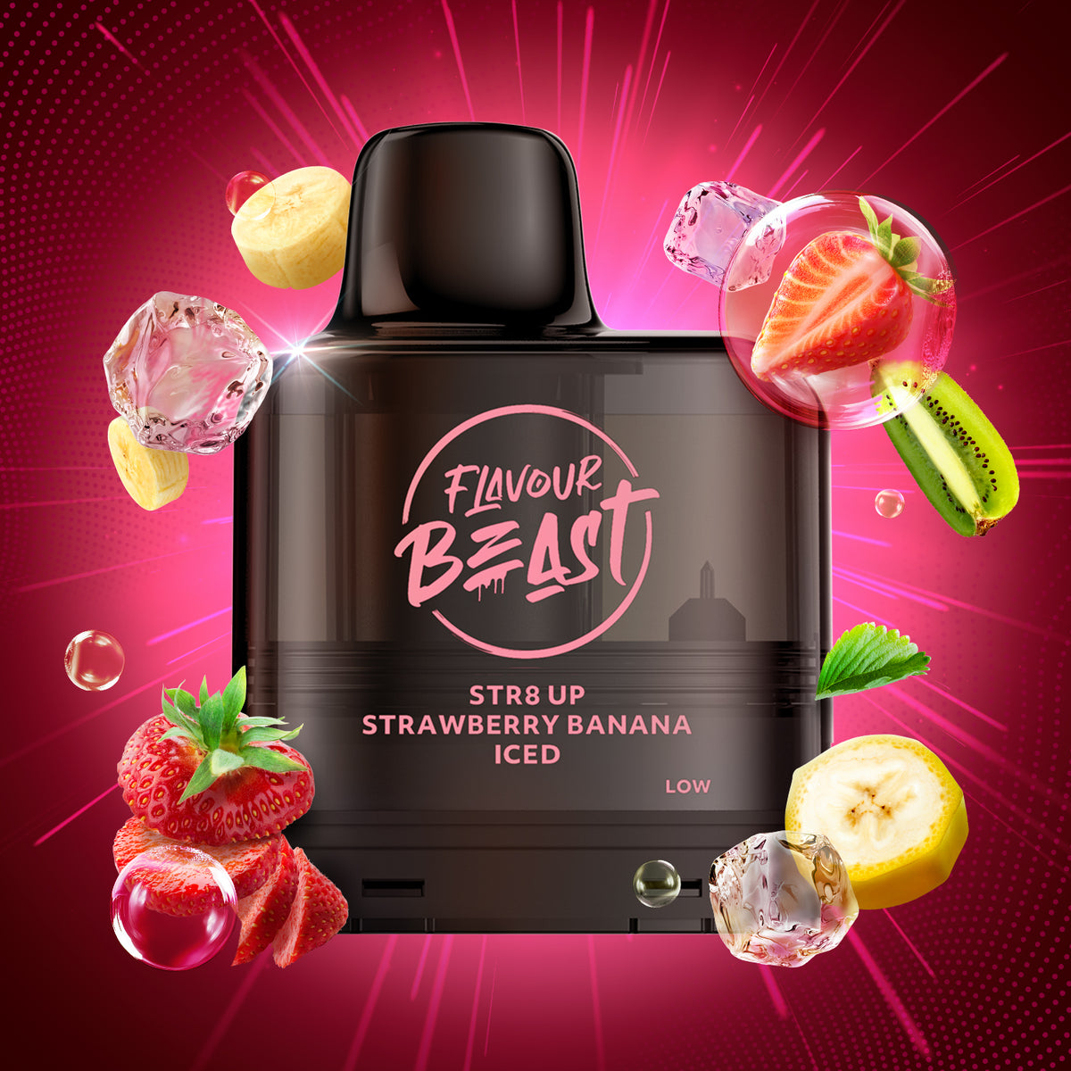 Banana Raspberry Level X Level X G2 Pod 2+10ml - STR8 UP Strawberry Banana Iced – Flavour Beast